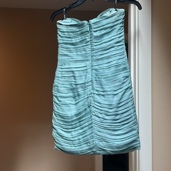 Gorgeous blue color block 100% silk dress. BEBE size XS - Picture 8 of 8